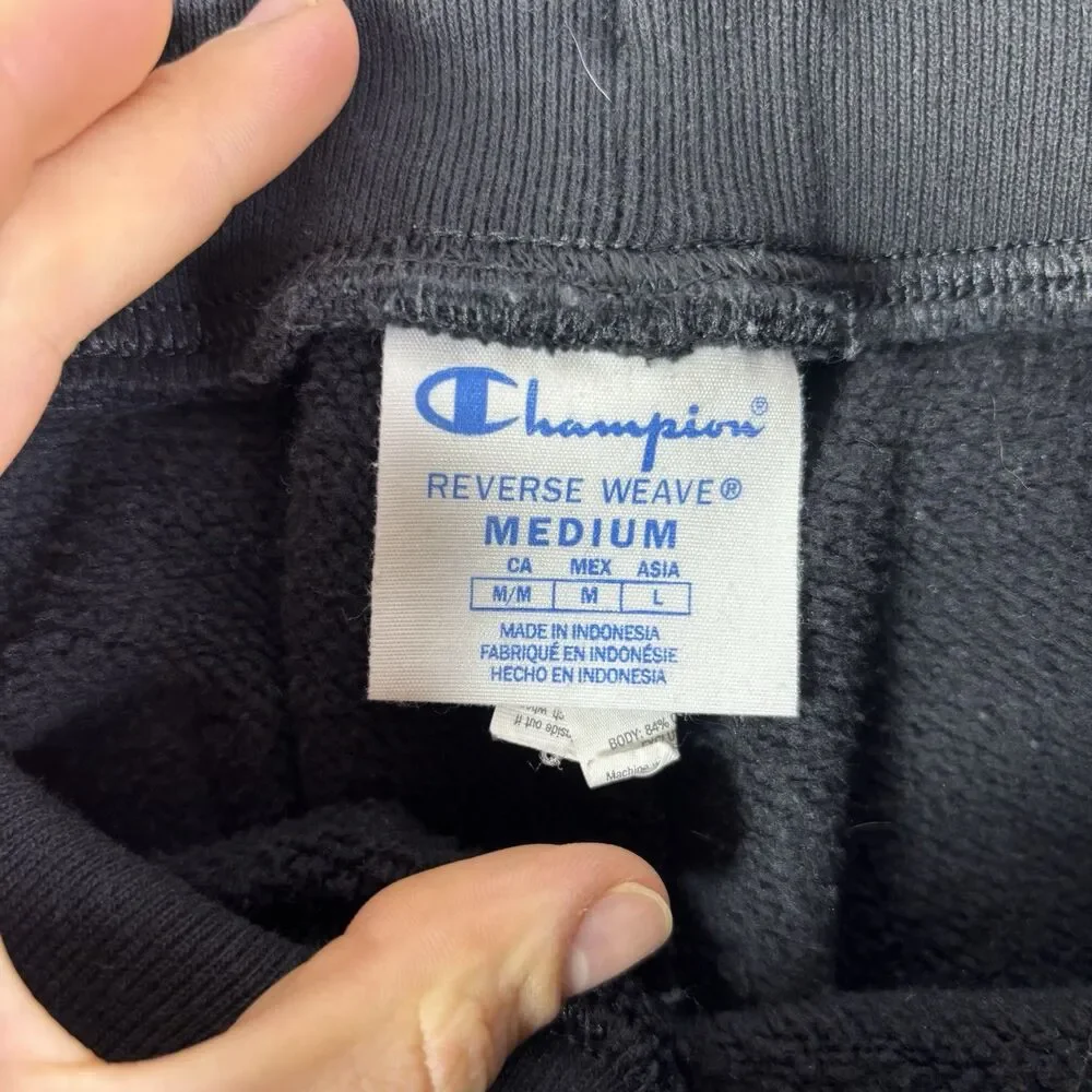 Champion Reverse Weave Sweatpants Mens Medium Black Activewear Training Gym Run